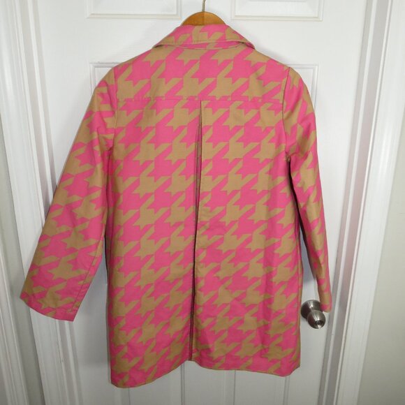 Isaac Mizrahi x Target Pink Tan Houndstooth Trench 20th Anniversary Collection M - Picture 5 of 5